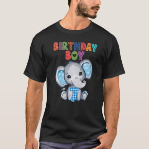 Elephant 7th Birthday Boy Kids 7 Years Old Elephan T-Shirt