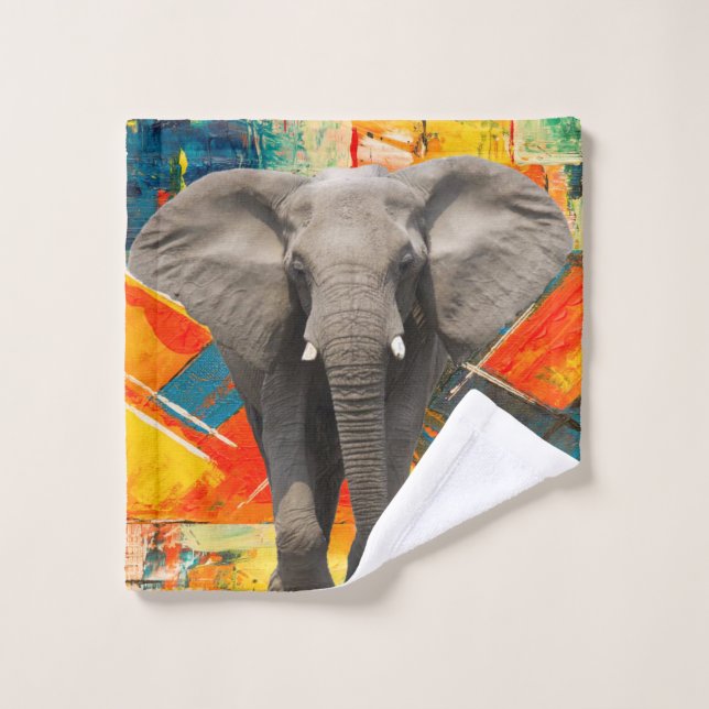 Elephant Abstract Colours  Bathroom Towel Sets (Wash Cloth)