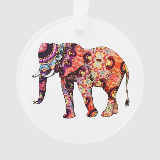 Éléphant abstrait coloré (devant)