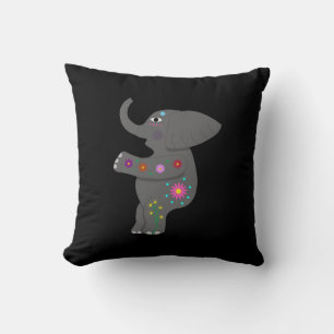 Elephant abundance throw pillow