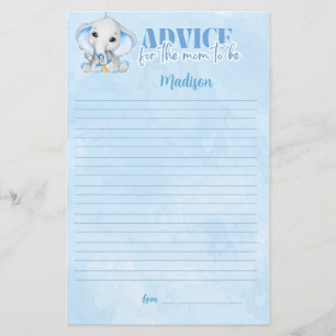   Elephant  Advice for Mom Baby Shower Game