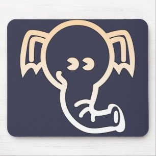 Elephant Aesthetic Stylized cute Line Art Yoga Mouse Pad