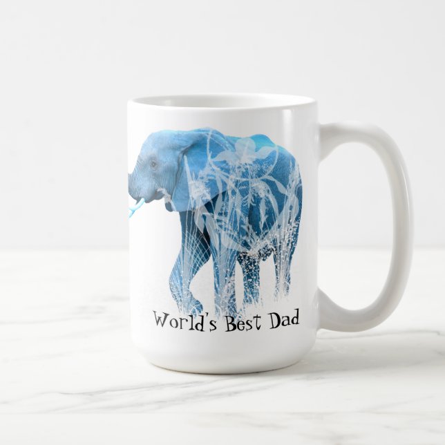 Elephant African Animal World's Best Bonus Dad Coffee Mug (Right)