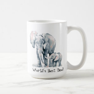 Elephant African Animal World's Best Dad Quote Coffee Mug