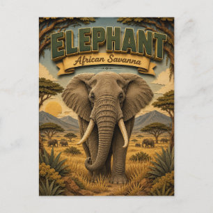 Elephant African Savanna POPCUT Postcard