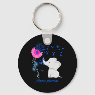 Elephant Alopecia Awareness - Alopecia Ribbon Gift Keychain
