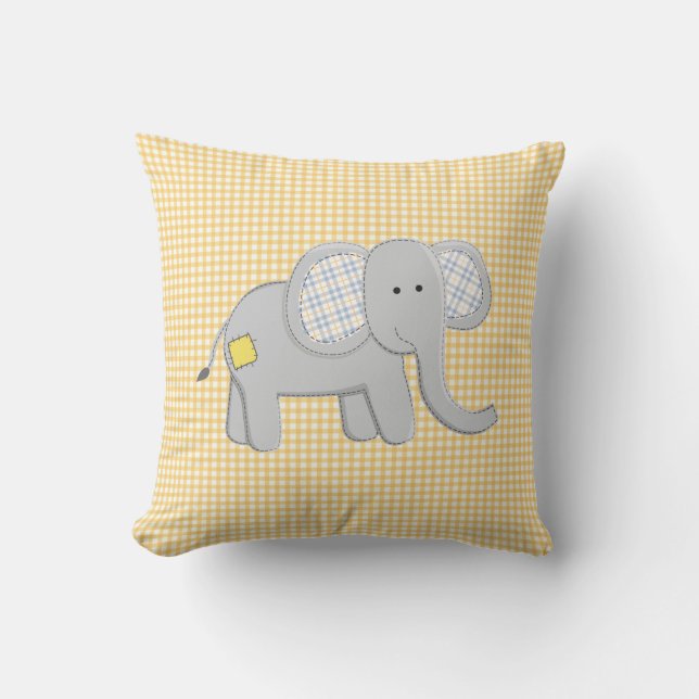 Elephant and Alligator Pillow (Front)