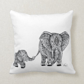 elephant and baby cushion! throw pillow