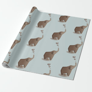 Elephant and baby wrapping paper