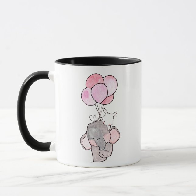Elephant and Bunny Coffee Mugs (Left)