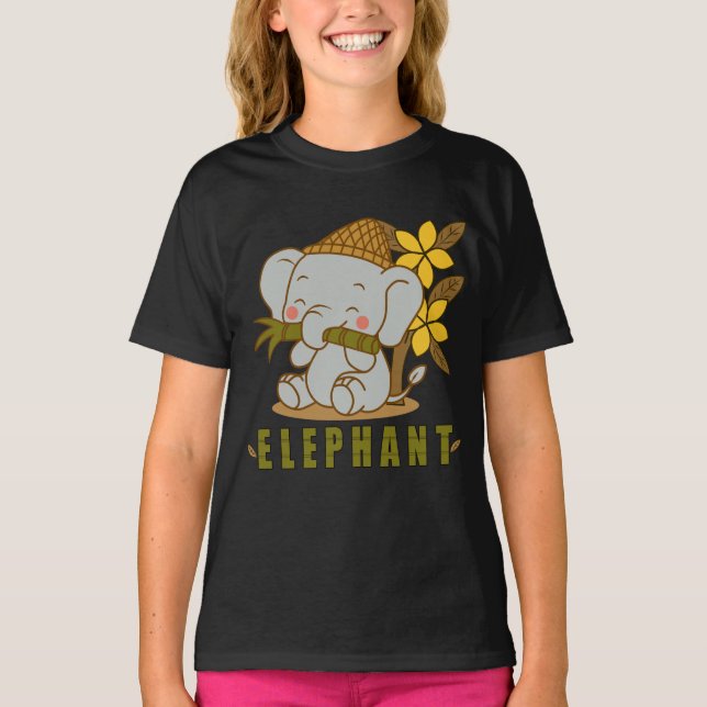 elephant and champa flower T-Shirt (Front)