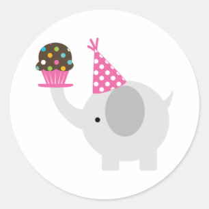 Elephant and Cupcake Stickers