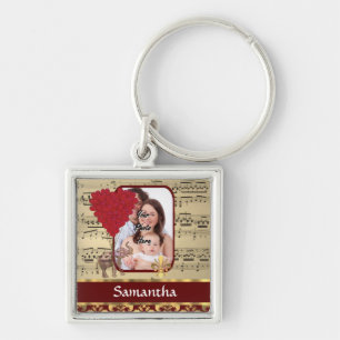 Elephant and music sheet keychain