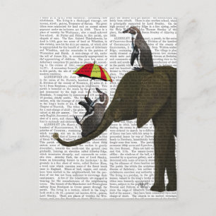 Elephant and Penguin Postcard