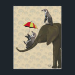 Elephant and Penguins Postcard<br><div class="desc">Children's</div>