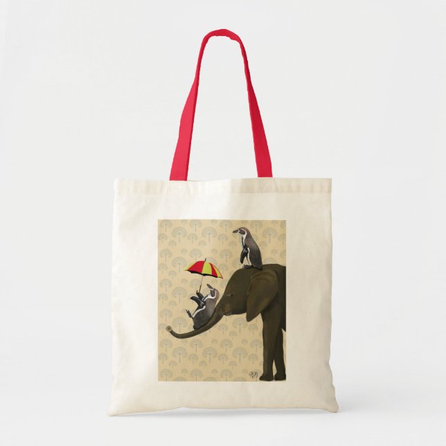 Elephant and Penguins Tote Bag (Front)