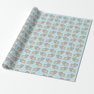Elephant and The Bluebird illustration Wrapping Paper