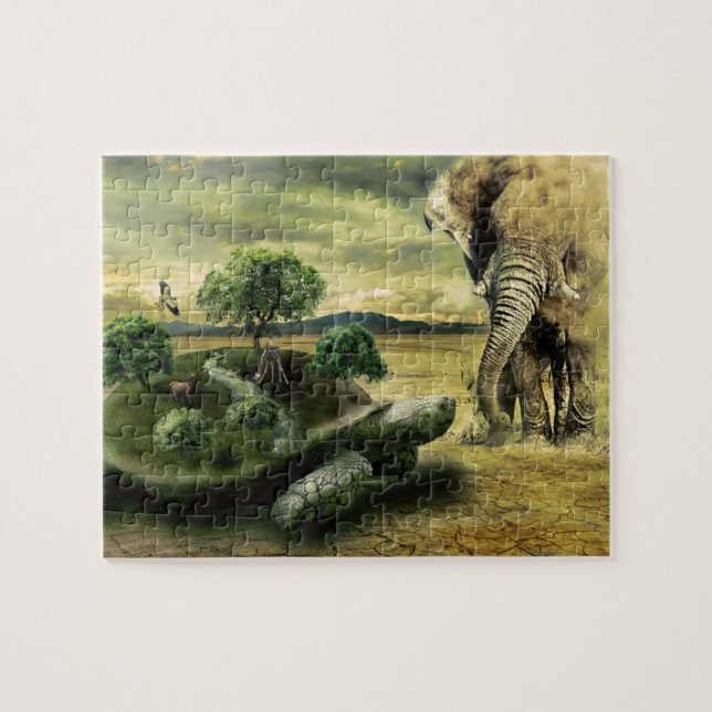 Elephant and Turtle Jigsaw Puzzle (Horizontal)