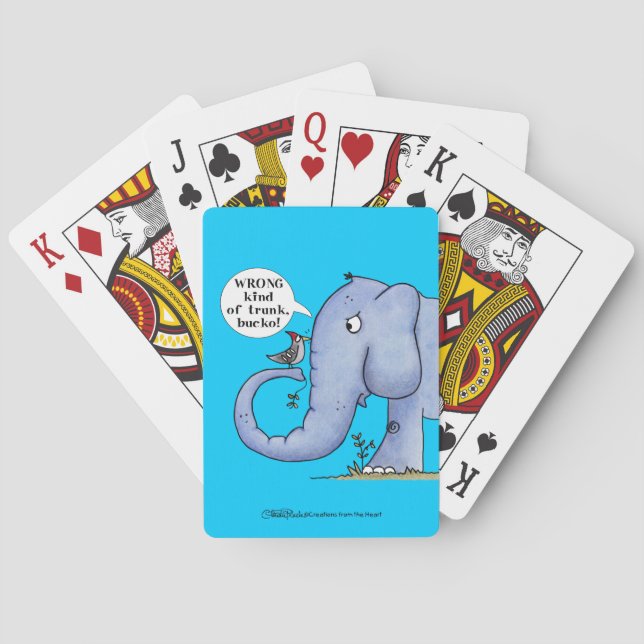 Elephant and Woodpecker Misunderstanding Playing Cards (Back)