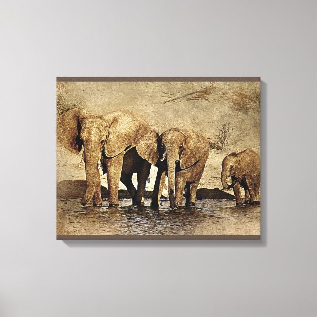 Elephant Animal Art Canvas Print (Front)