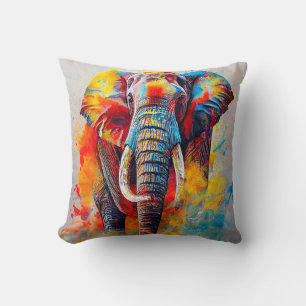 Elephant  Animal Discovery Adventure Nature Planet Throw Pillow