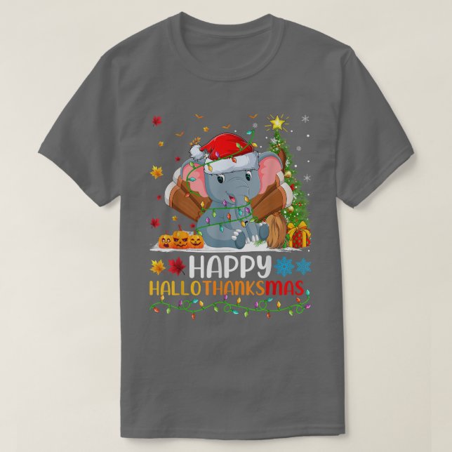 Elephant Animal Lover Funny Elephant HelloThanksMa T-Shirt (Design Front)