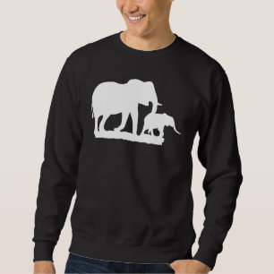 Elephant Animal Motif Silhouette Africa Safari Imp Sweatshirt