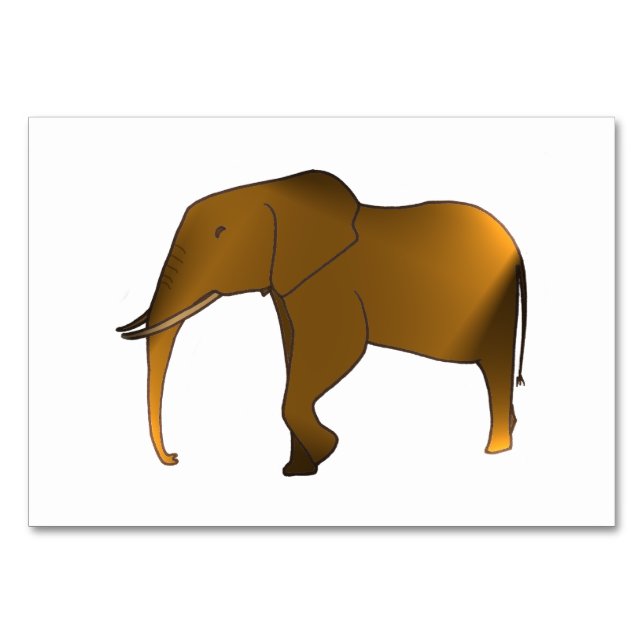 Elephant Animal Reading Flashcards for Adults Table Number (Front)