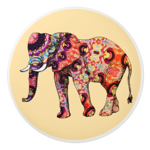 Elephant Animal Traditional Chinese Patterns  Ceramic Knob
