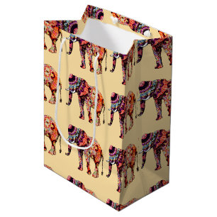 Elephant Animal Traditional Chinese Patterns  Medium Gift Bag