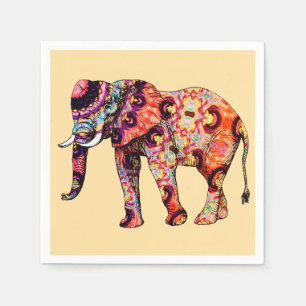 Elephant Animal Traditional Chinese Patterns  Napkin