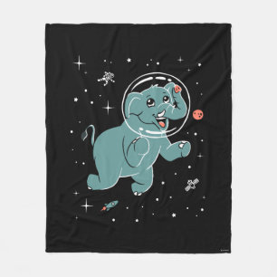 Elephant Animals In Space Fleece Blanket