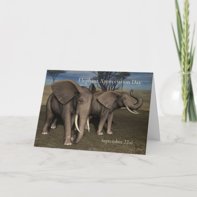 Éléphant appréciation jour carte 22 septembre (Devant)