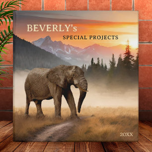 Elephant Art Animal Lover Binder