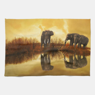 Elephant Art Kitchen Towel