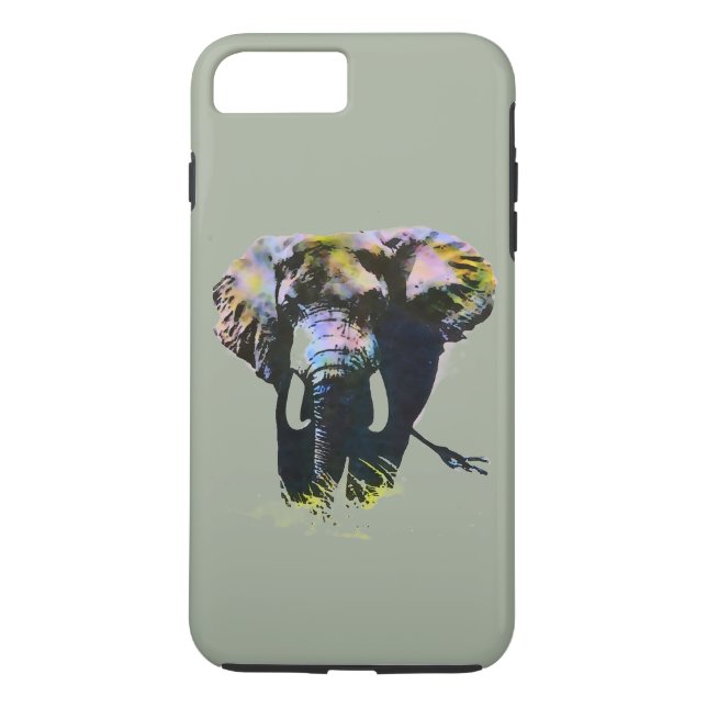 Elephant Artwork on Grey Background Case-Mate iPhone Case (Back)
