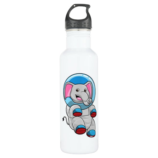 Elephant as Astronaut in Glass sphere 710 Ml Water Bottle (Front)