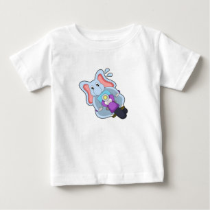 Elephant as Biker with Motorcycle.PNG Baby T-Shirt
