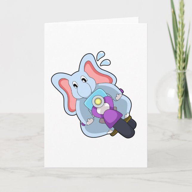 Elephant as Biker with Motorcycle.PNG Card (Front)