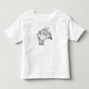 Elephant as Chef with Salt shaker Toddler T-shirt