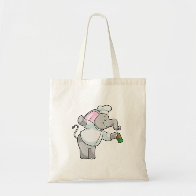 Elephant as Chef with Salt shaker Tote Bag (Front)