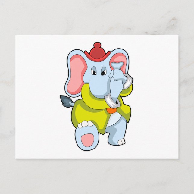 Elephant as Firefighter with Proboscis Postcard (Front)