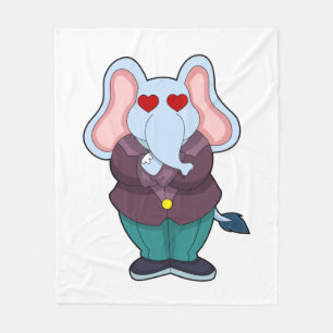 Elephant as Groom with Suit.PNG Fleece Blanket