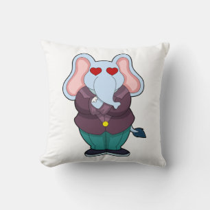 Elephant as Groom with Suit.PNG Throw Pillow