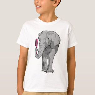 Elephant as Hairdresser with Comb T-Shirt