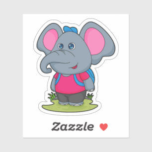 Elephant as Hiker with Backpack