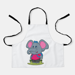 Elephant as Hiker with Backpack Apron