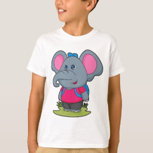 Elephant as Hiker with Backpack T-Shirt