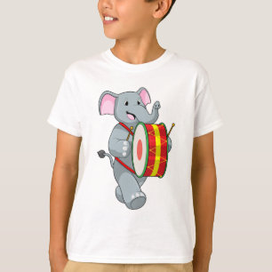 Elephant as Musician with Drum T-Shirt