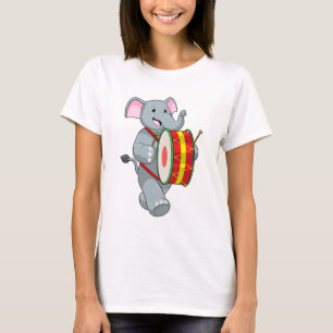 Elephant as Musician with Drum T-Shirt